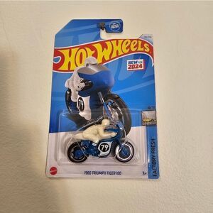 Hot Wheels Motorcycle 1966 Triumph Tiger 100 Factory Fresh Mainline 2024 New